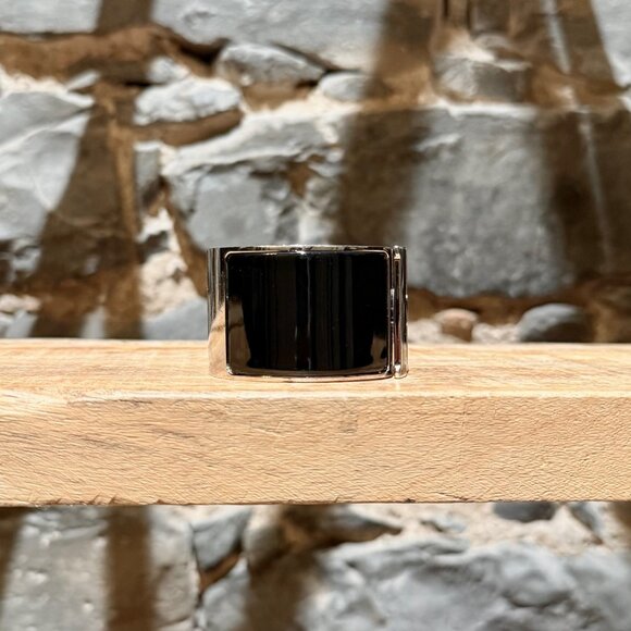 Hermès Black Enamel Extra Wide Clic Clac H PHW Bracelet - Picture 5 of 12